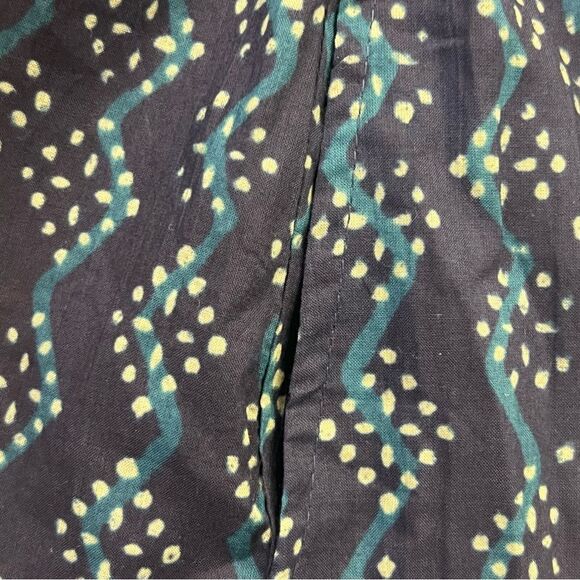 Maisie Riviera Smocked Bodice Midi Dress – Navy/Ivory Geo | Size Large - Picture 7 of 11